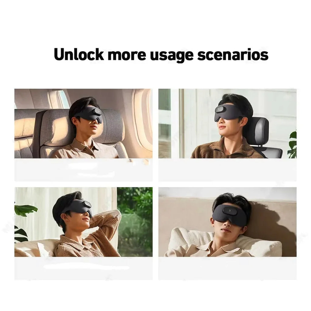 Smart Massage Eye Mask | 3D Heat Therapy & App Control - Black Relaxation Treatment Tidesmit