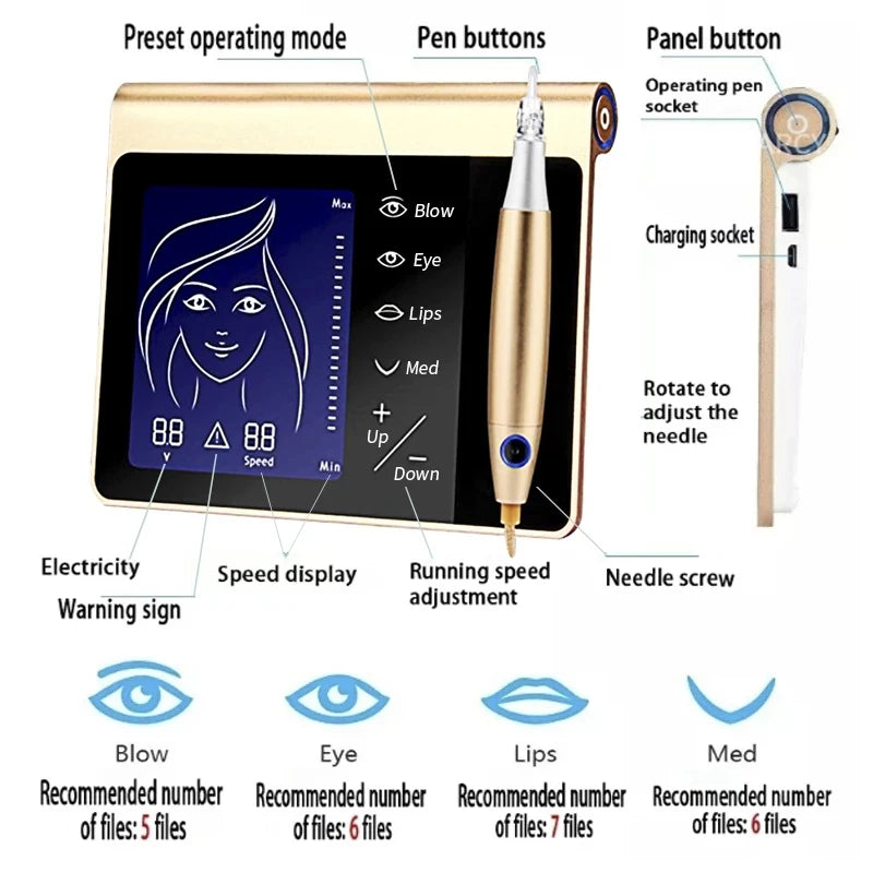 Permanent Makeup Machine Kit: Precision PMU Device for Eyebrows & Lips Permanent Makeup Machines Tidesmit