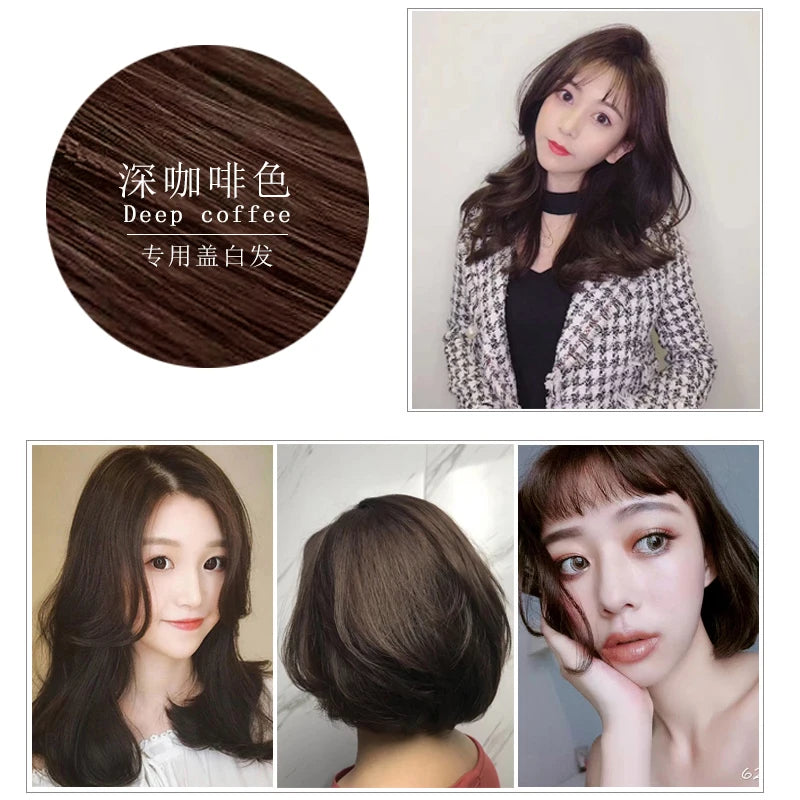 500ml 3 In 1 Hair Color Shampoo Black Hair Dye Covering White Hair Shampoo Black Plant Hair Dye Fast Hair Dye Cream Styling DIY