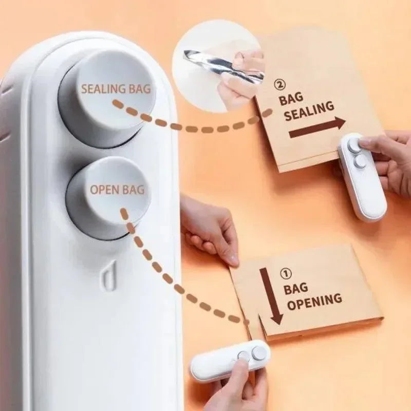 Handheld Bag Sealers USB-C Rechargeable Sealers Food Vacuum Sealers Portable Sealing Machine Mini Plastic Bag Sealers