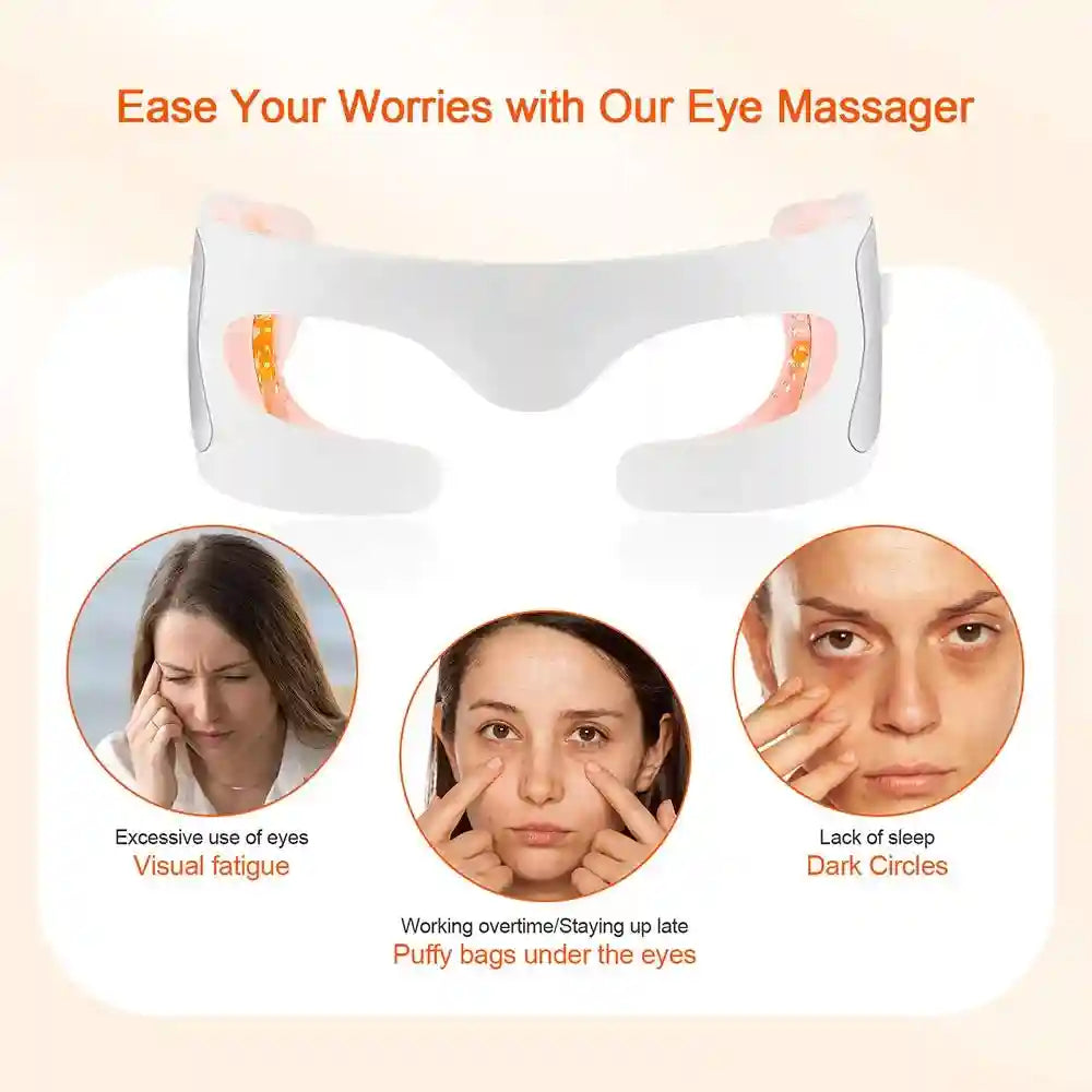 Electric Eye Massager with Red Light Therapy - White | Tidesmit Eye Massage Instrument Tidesmit