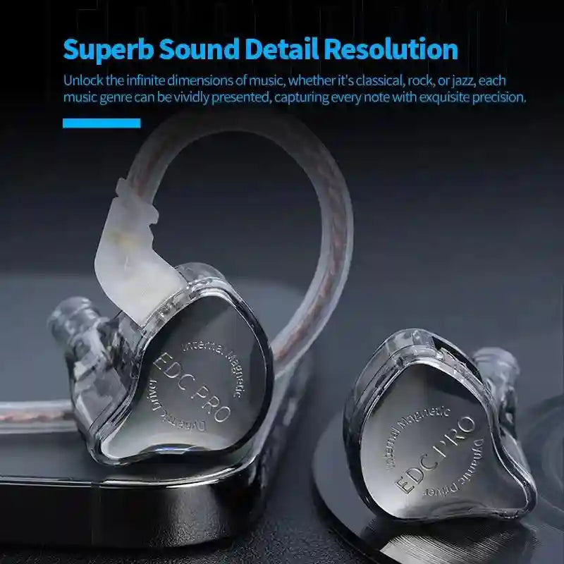 KZ EDC Pro Hi-Fi Wired In-Ear Monitors - Audiophile Stereo Earbuds Tidesmit
