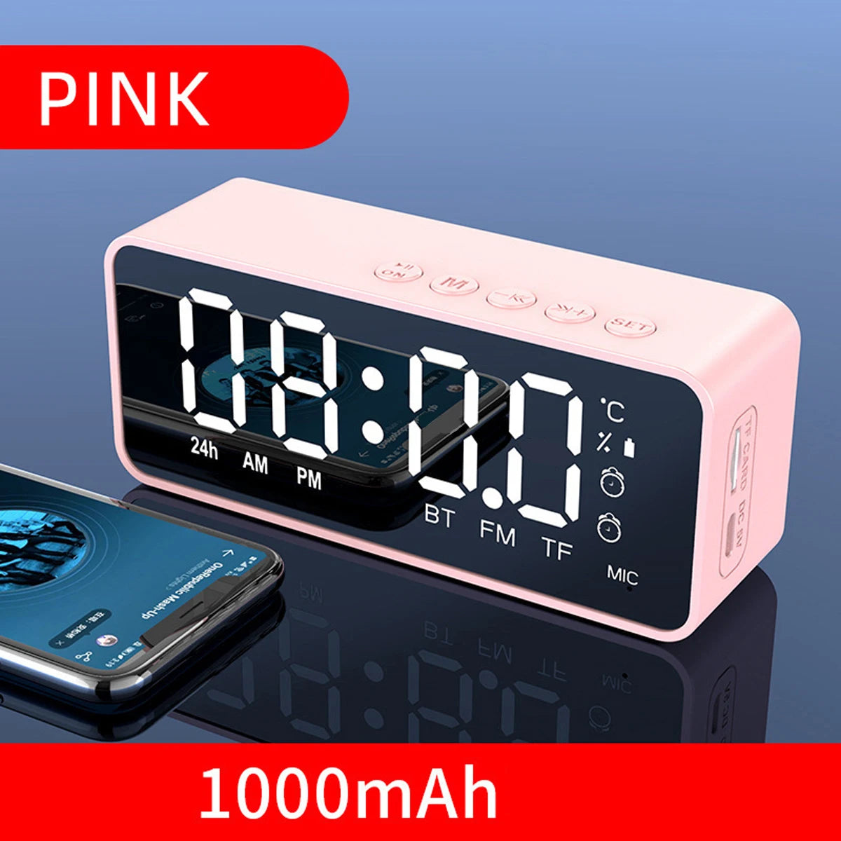 Wireless Bluetooth Speaker Alarm Clock Portable Radio FM Subwoofer Sound Box Music Mini Lamp Woofers Caixa De Som Coluna Bocina