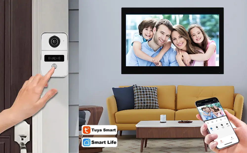 1080P Video Intercom Wifi 7/10 Inch Monitor Kit for Apartment System Home Security 2 Wire Doorbell Card Swipe Private House Tuya