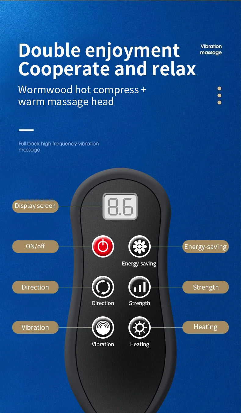 Electric Neck Massager with Heat Therapy & Vibration | Tidesmit Relaxation Treatment Tidesmit