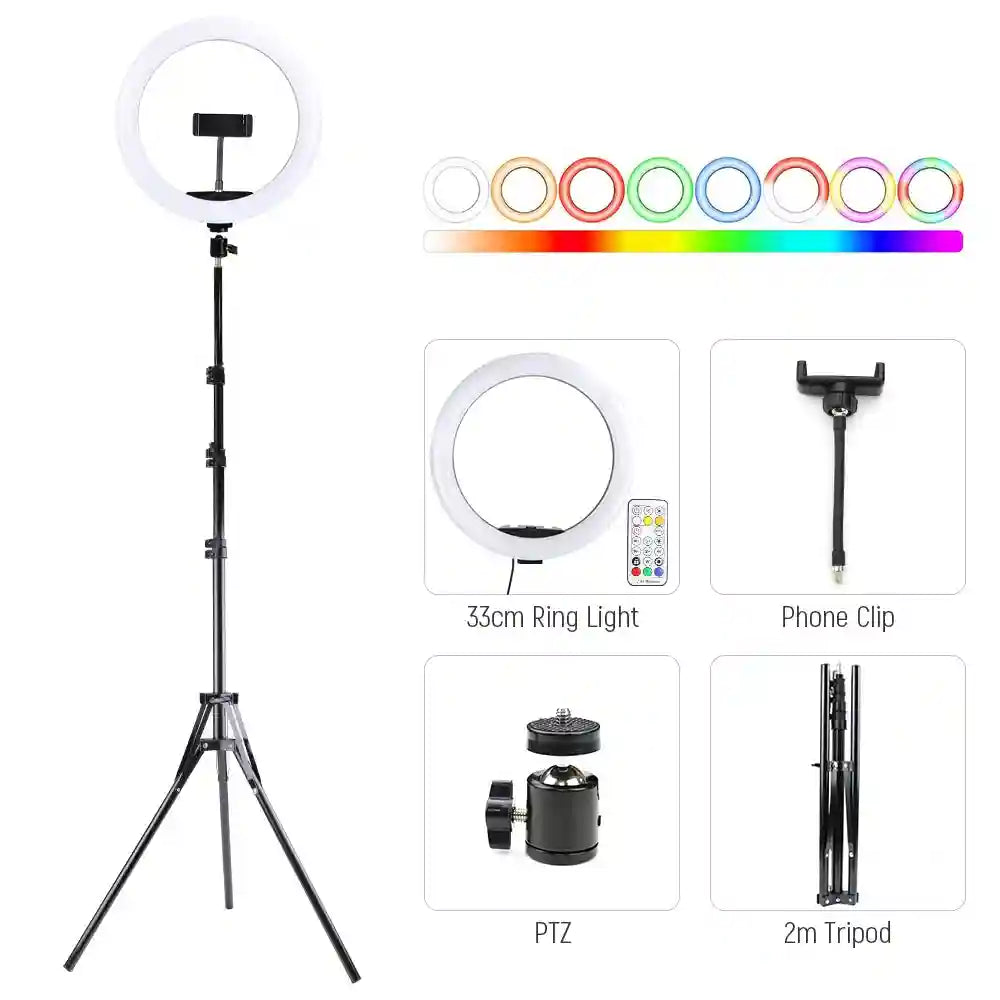 LED Ring Light with Tripod Stand for Pro Content Creation | Tidesmit 33CM RGB Kit 5 Tidesmit