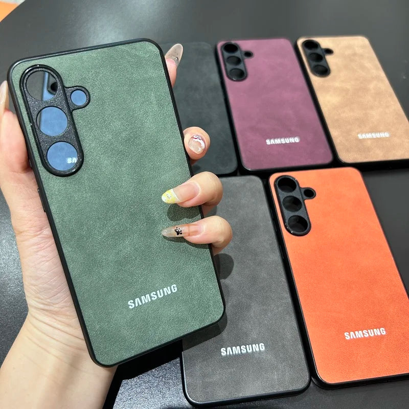 Sheepskin Leather Case for Samsung - Soft Lambskin Slim Fit Protection Tidesmit