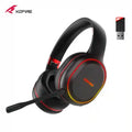 Wireless Gaming Headphones with Low Latency Audio and RGB Lights Black Red Tidesmit