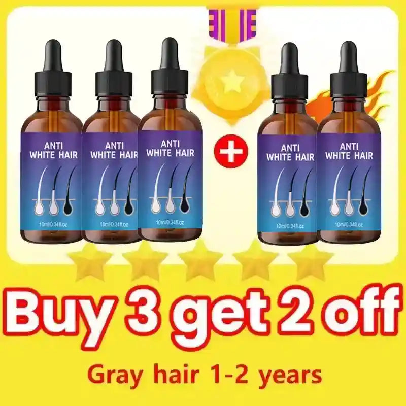 Anti-Gray Hair Serum: Natural Color Repair Treatment for Hair Health Lip Care Buy 3 Get 2 Free Tidesmit