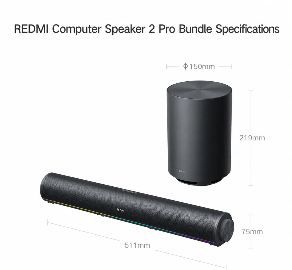 NEW Mijia REDMI Computer Speaker 2 Pro Set Four-Unit Two-Channel Stereo RGB Ambient Light Bluetooth 5.0 Built-in Microphone CN