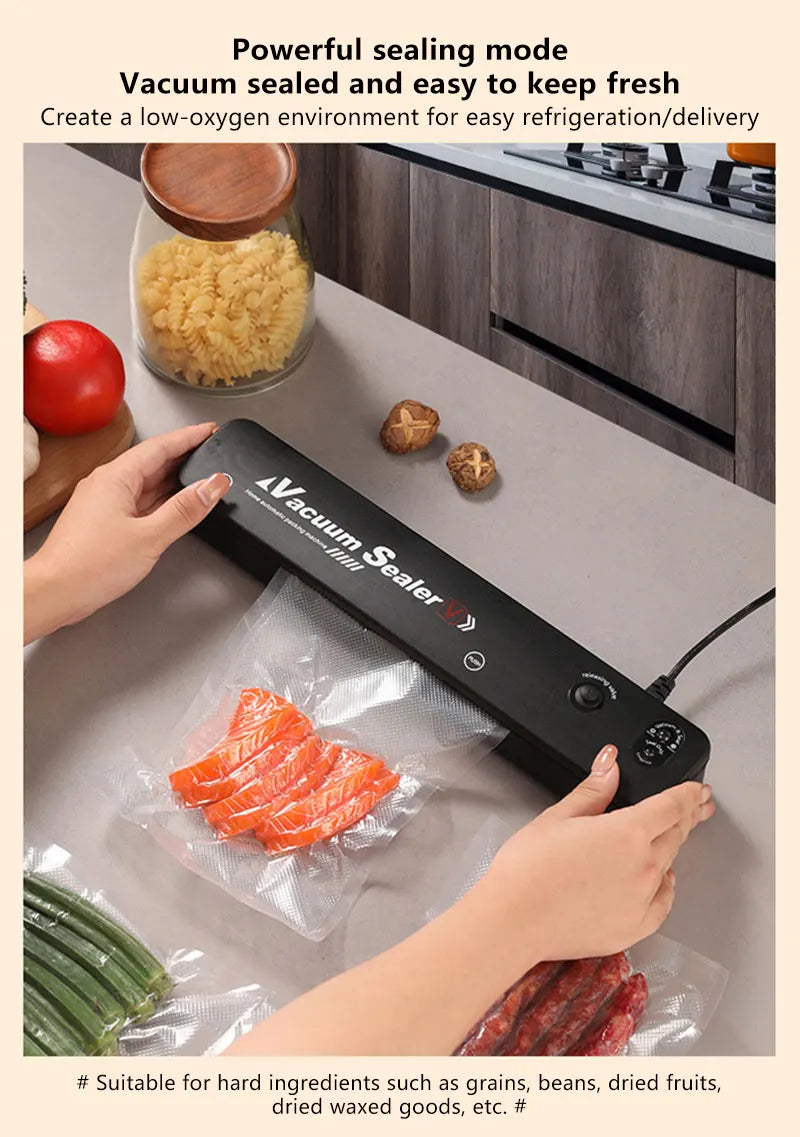 Food Sealing Machine Vacuum Sealing Machine Portable Automatic Packaging Machine Kitchen Helper Keep Food Fresh 220V For Home