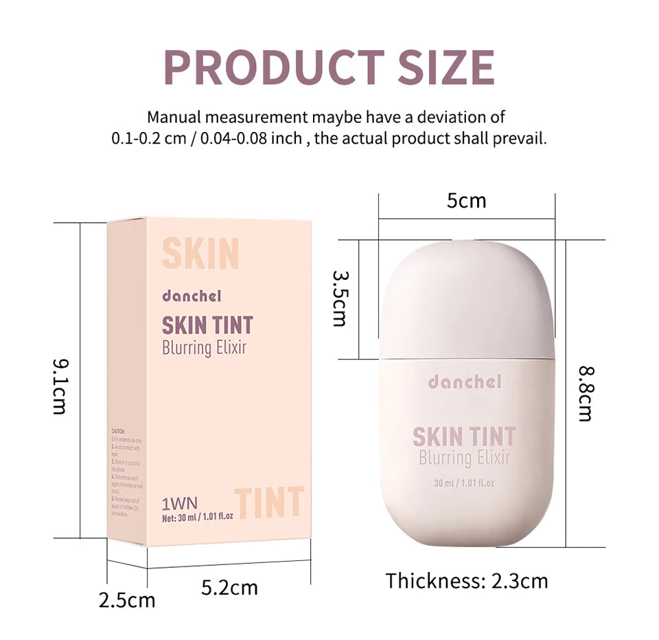 Tidesmit Skin Tint Blurring Elixir Foundation 17 showing smooth texture and long lasting hydrating finish