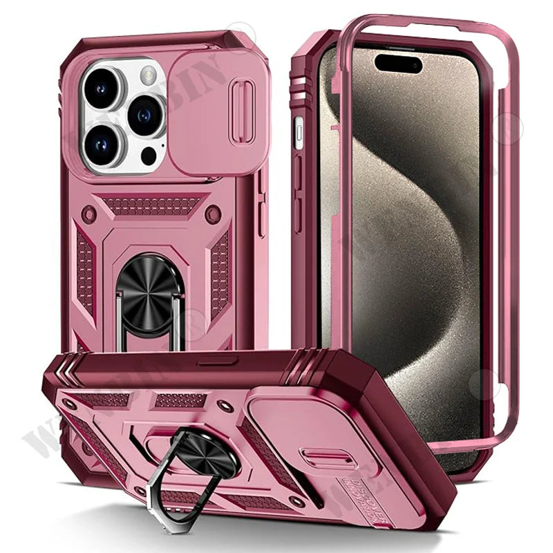 iPhone 16 Pro Max Case with Kickstand and Camera Guard Protection Tidesmit