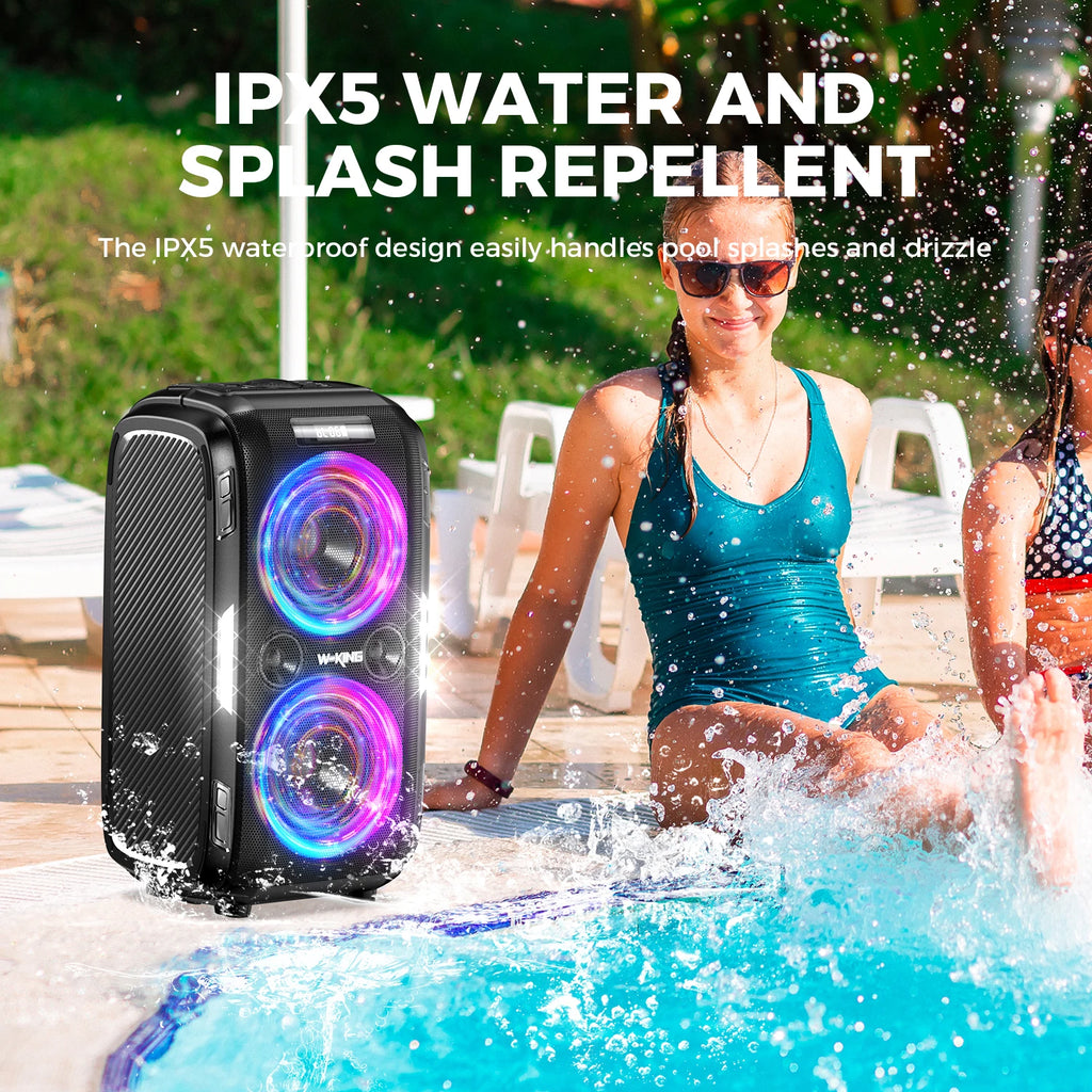 W-KING 250W PEAK Large Bluetooth Speaker Loudest/Massive 120dB/12 Custom Bass, V5.3 Big Party Boombox Portable Speaker Wireless