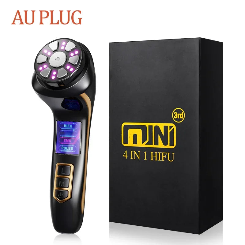 4-in-1 Mini HIFU Facial Massager with EMS and Ultrasound Technology Massage Cushion 3nd HIFU AU Plug Tidesmit