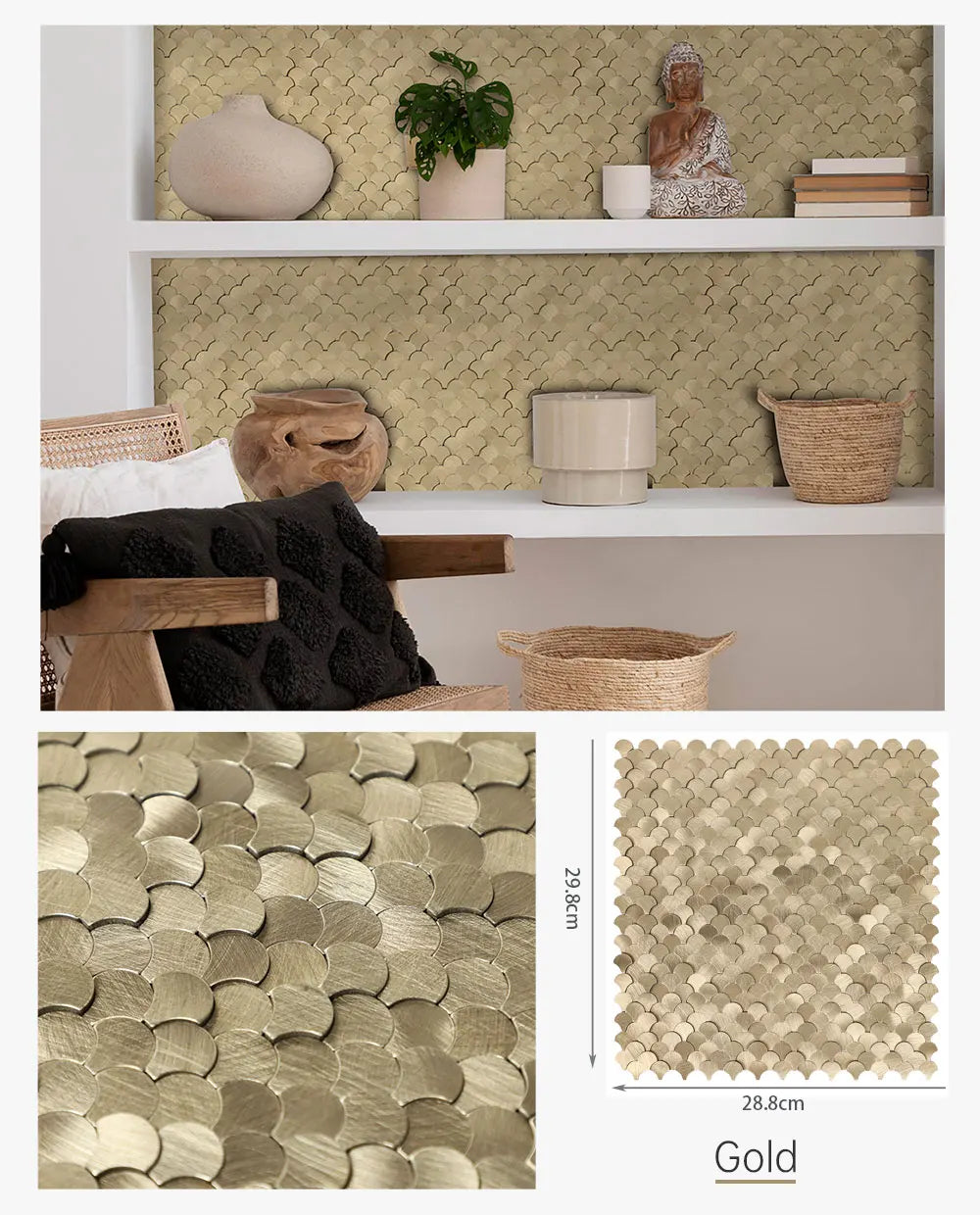 3D Fan-Shaped Peel and Stick Backsplash Self Adhesive Wall Tiles Kitchen Decor Stick on Tiles Backsplash