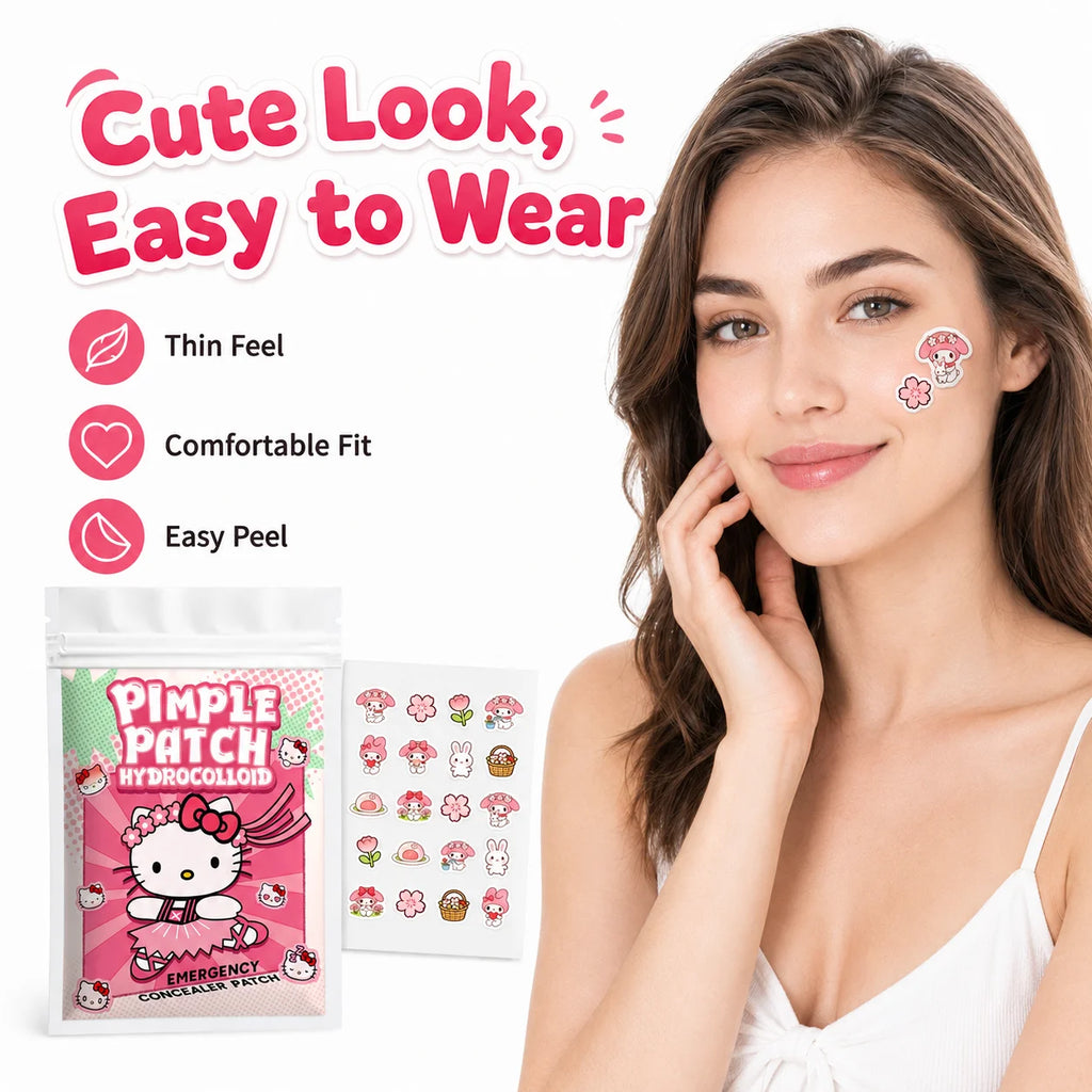 Cute Hello Kitty Acne Patch Hydrocolloid Pimple Stickers Waterproof Invisible for Girls Women