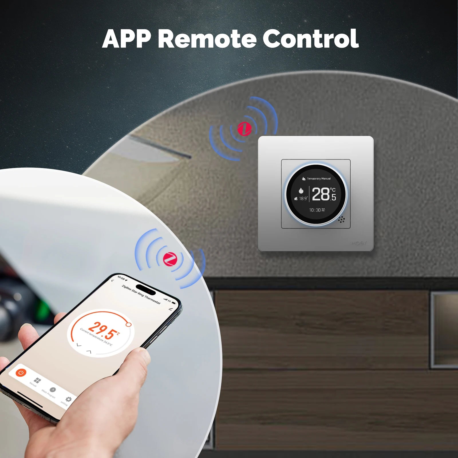 ZigBee Smart Knob Thermostat for Water Boiler Heating Systems Tidesmit