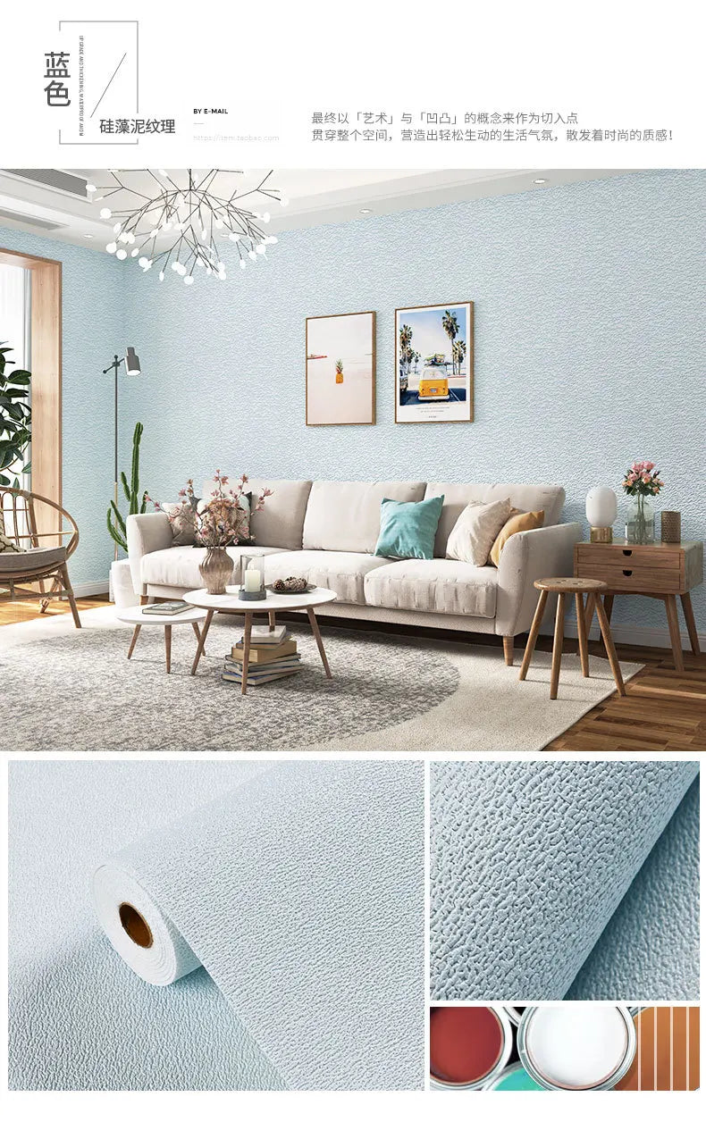 10m Self Adhesive 3D Wall Panel Wallpaper Foam Soundproof Waterproof 3D Wall Sticker New Design Bedroom Wallpaper Thickening