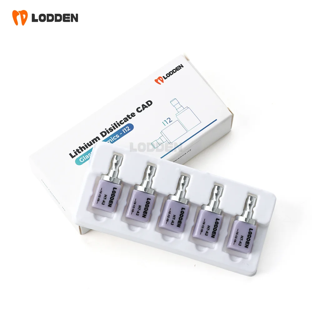 Lodden A16 Lithium Disilicate with Hole Glass Ceramic Block CAD CAM Dental Lab Material For Veneer Restoration