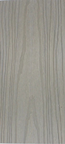 WPC garden fence panel with pale gray wood-grain texture