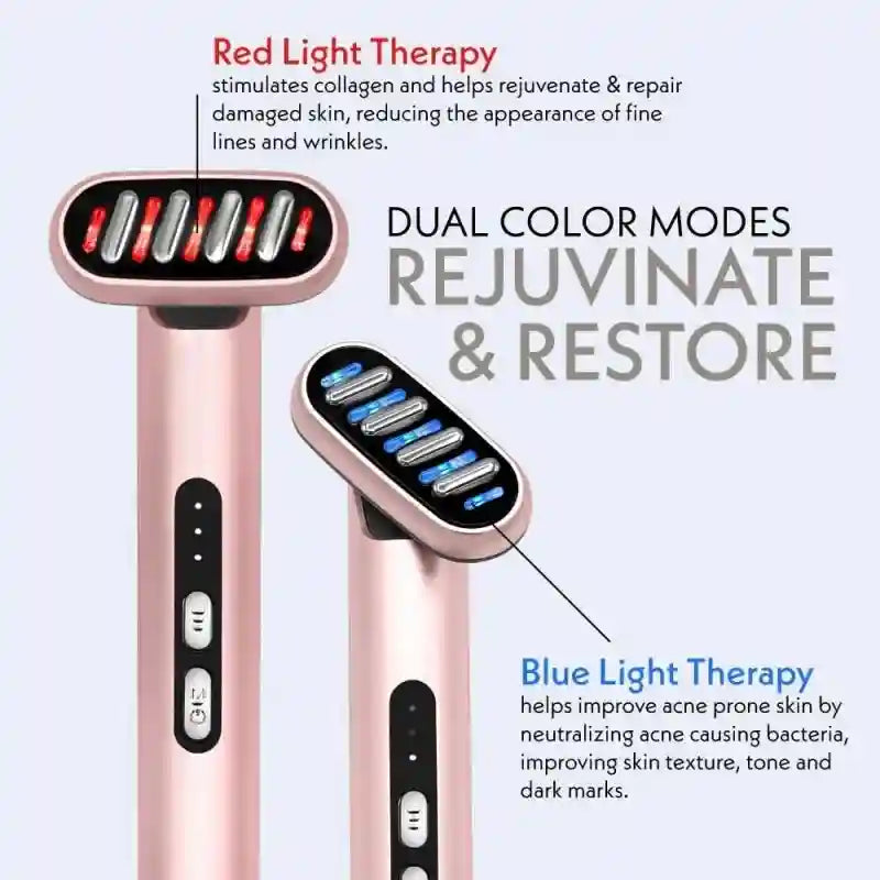 Tidesmit Microcurrent LED Face Massager Wand - Portable Skin Tool Massage Roller Tidesmit