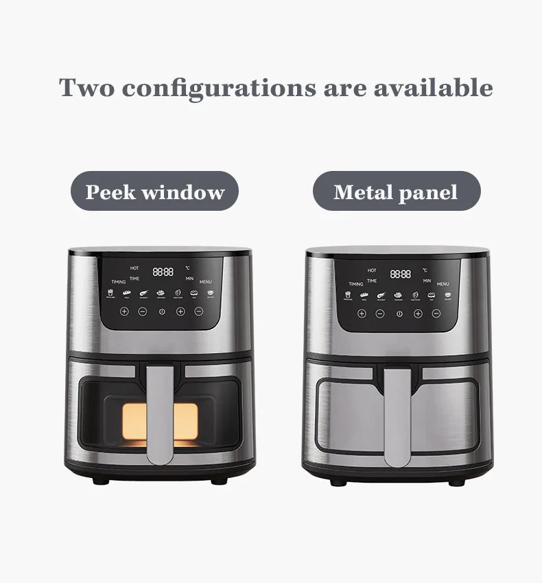 7L Air Fryer Big Capacity Stainless Steel Visible Electric Fryer Household Electric Oven Multi-function
