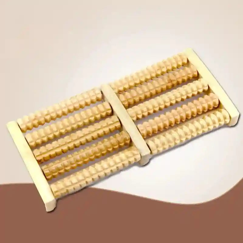 Wooden Foot Massager Roller for Reflexology and Home Stress Relief Relaxation Treatment Tidesmit