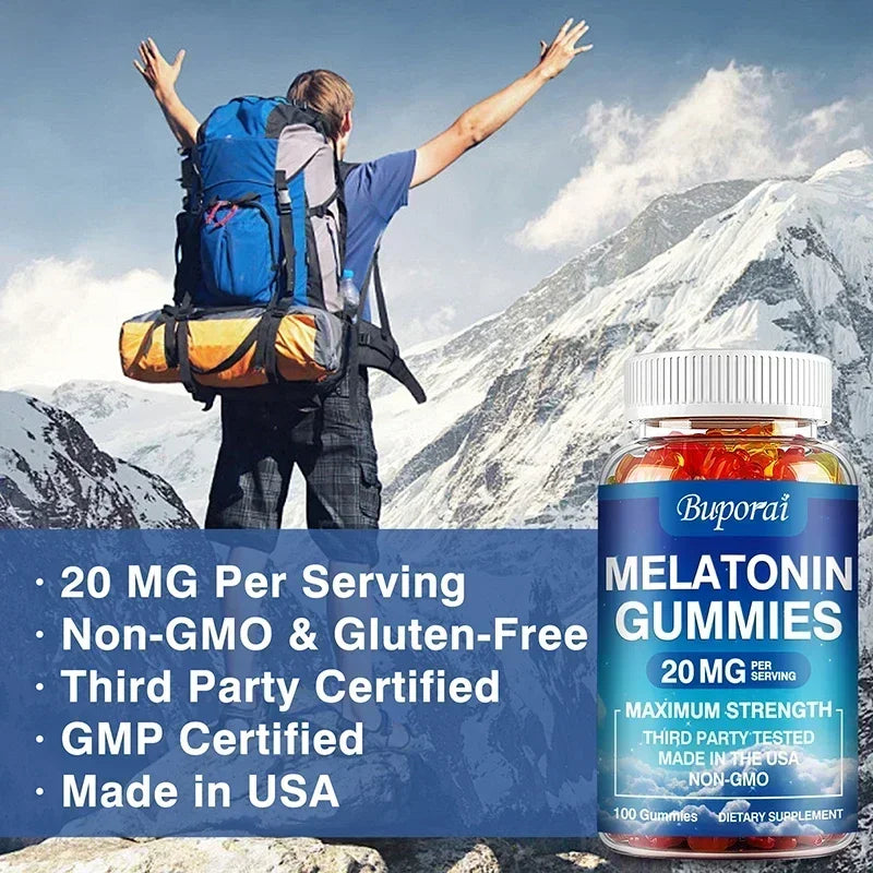 Melatonin 20 Mg Gummies - Relieve Insomnia Healthy Sleep Quality Deep Sleep Stress Relief