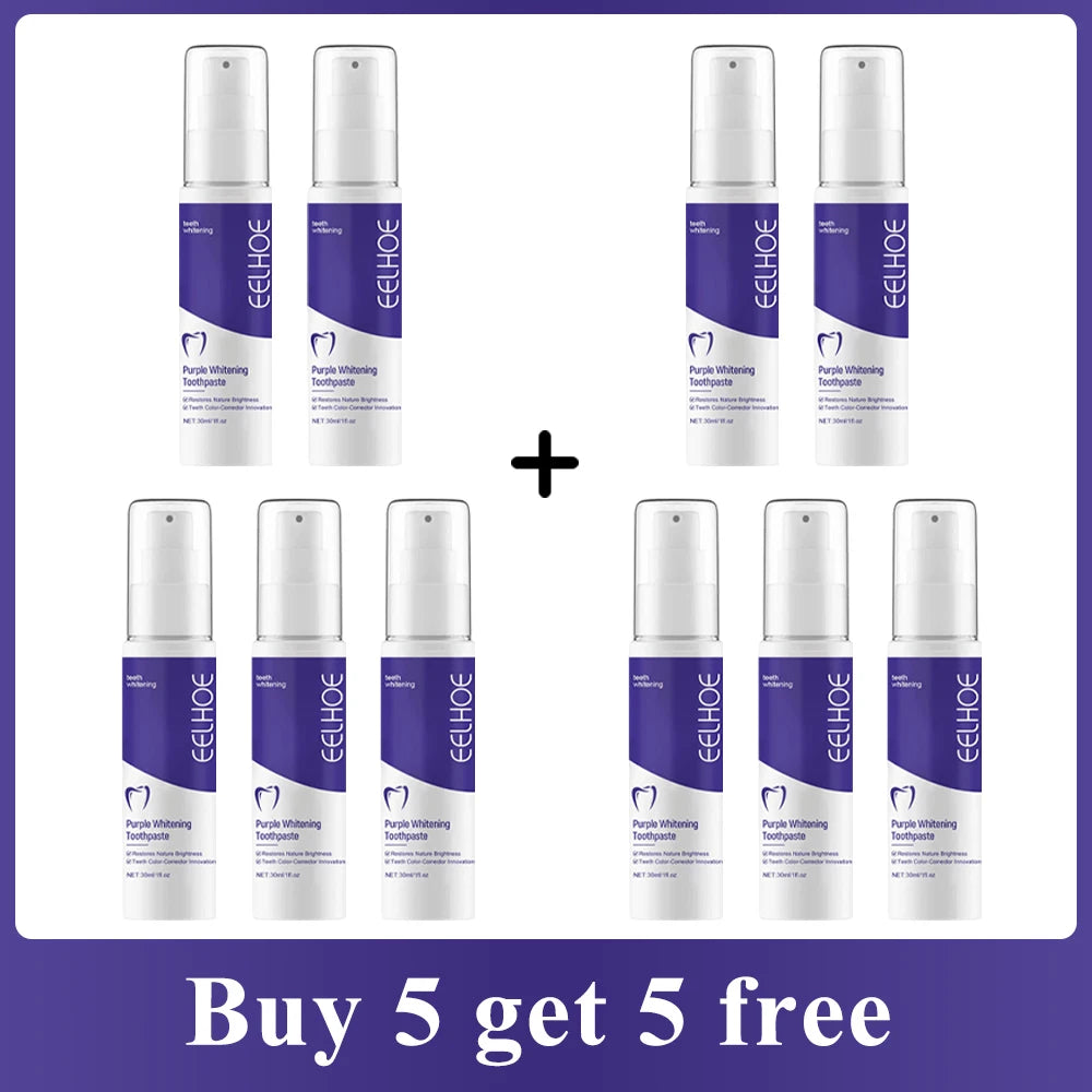 Tidesmit purple whitening toothpaste for removing yellow teeth stains and freshening breath