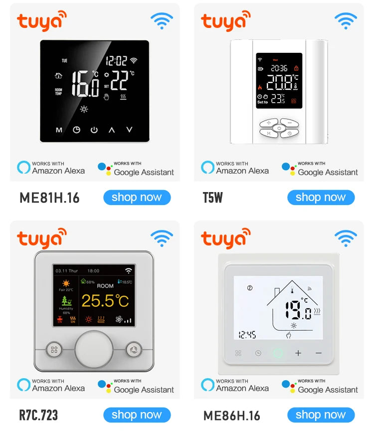 Tuya Smart Home Wifi Thermostat For Underfloor Heating Smart Thermostat Boiler Temperature Controller 220V Alexa Google Home
