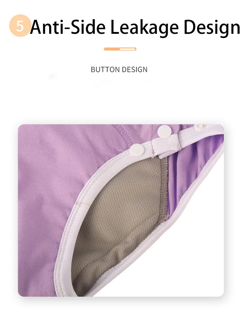 BIAI 1pc Cotton Adult Cloth Diapers Reusable Incontinence in Adult Cloth Nappies Washable Diaper Pants for Adults Teenage Gift