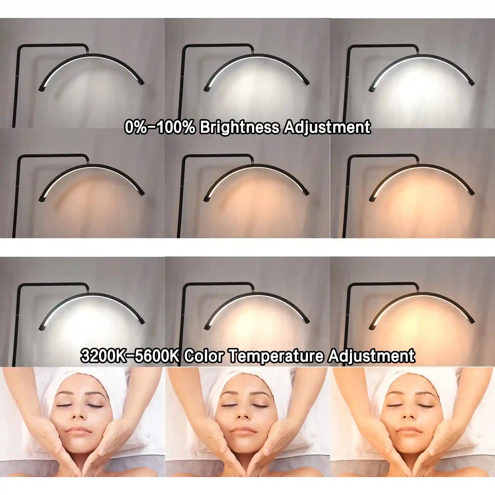 Half Moon LED Beauty Light for Lash and Nail | Adjustable 28 Inch Tidesmit Tidesmit