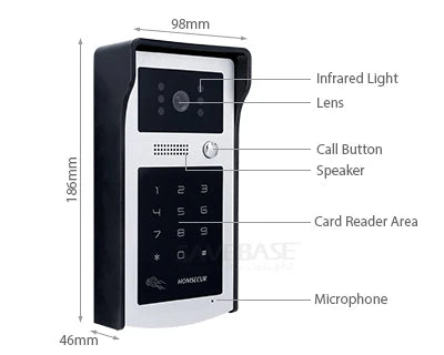Modern 7" Monitor Video Intercom Doorbell System 2-Way Audio IR Night Vision Camera Security Monitor 1-to-1 Kit for Apartment