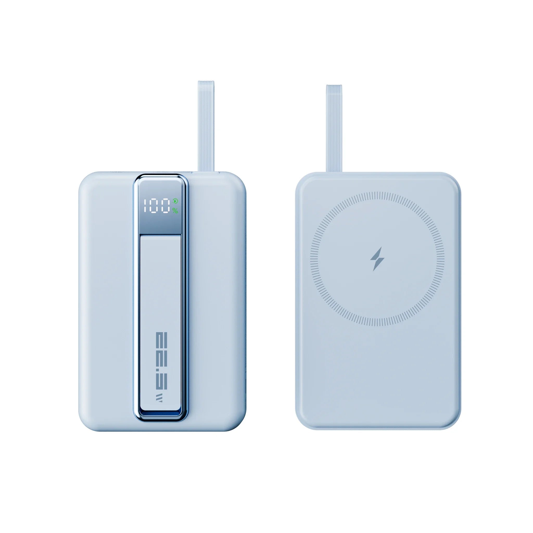 Magnetic Wireless Power Bank 10000mAh Fast Charger with Stand Blue 10000mAh Tidesmit