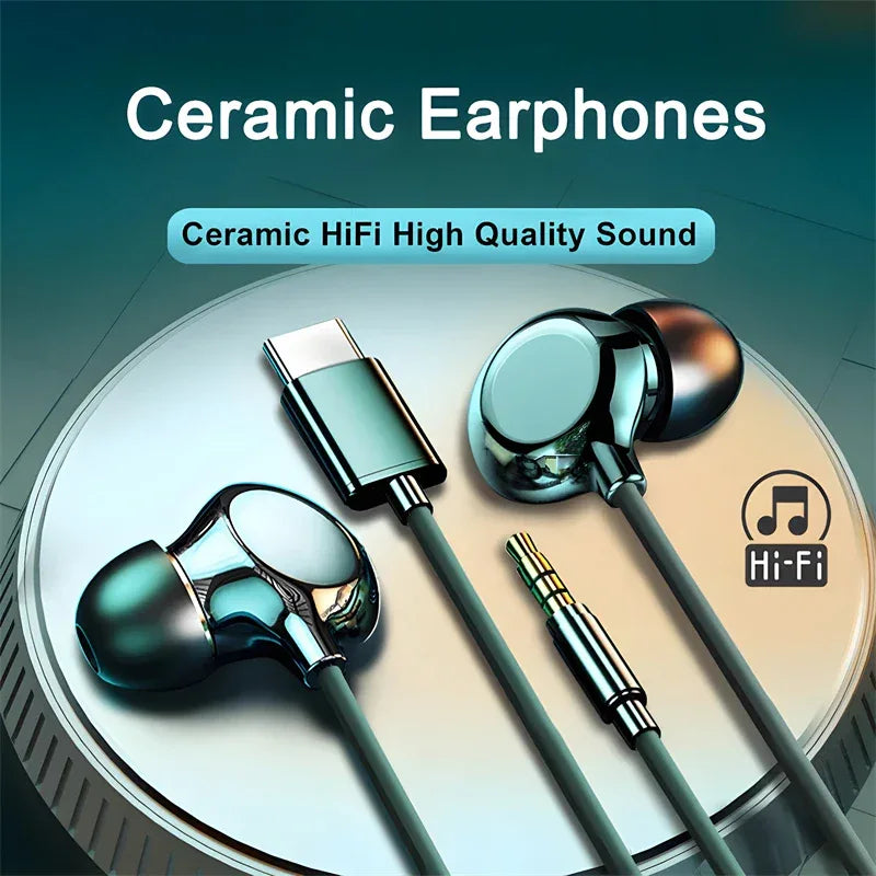 USB-C Wired HiFi Earphones with Ceramic Mic by Tidesmit Tidesmit