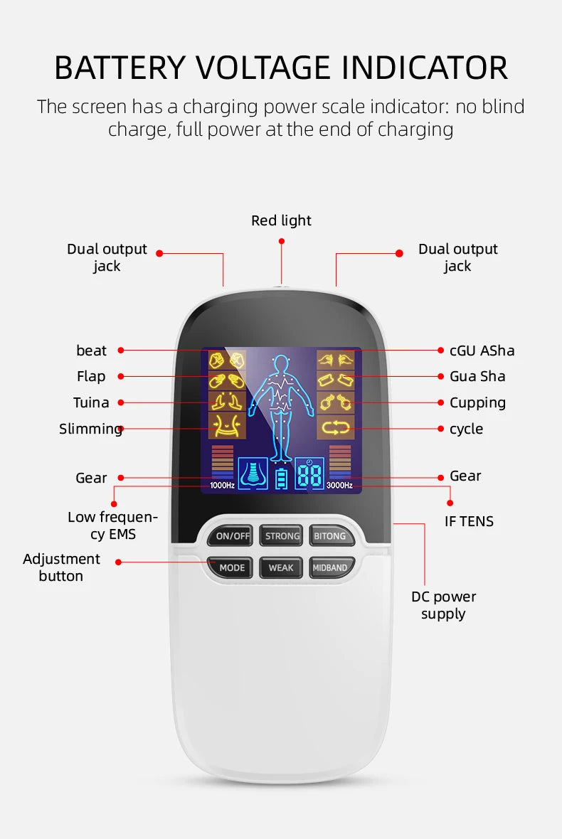 Tidesmit Electric Muscle Stimulator | Rechargeable Heat Therapy Massager Massage Chairs Tidesmit