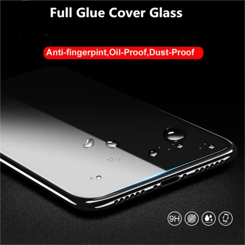 4+4 Tempered Glass For Xiaomi POCO M7 4G M7plus Screen Protector Shockproof Full glue + M7 4G Soft Camera lens film AE Tidesmit