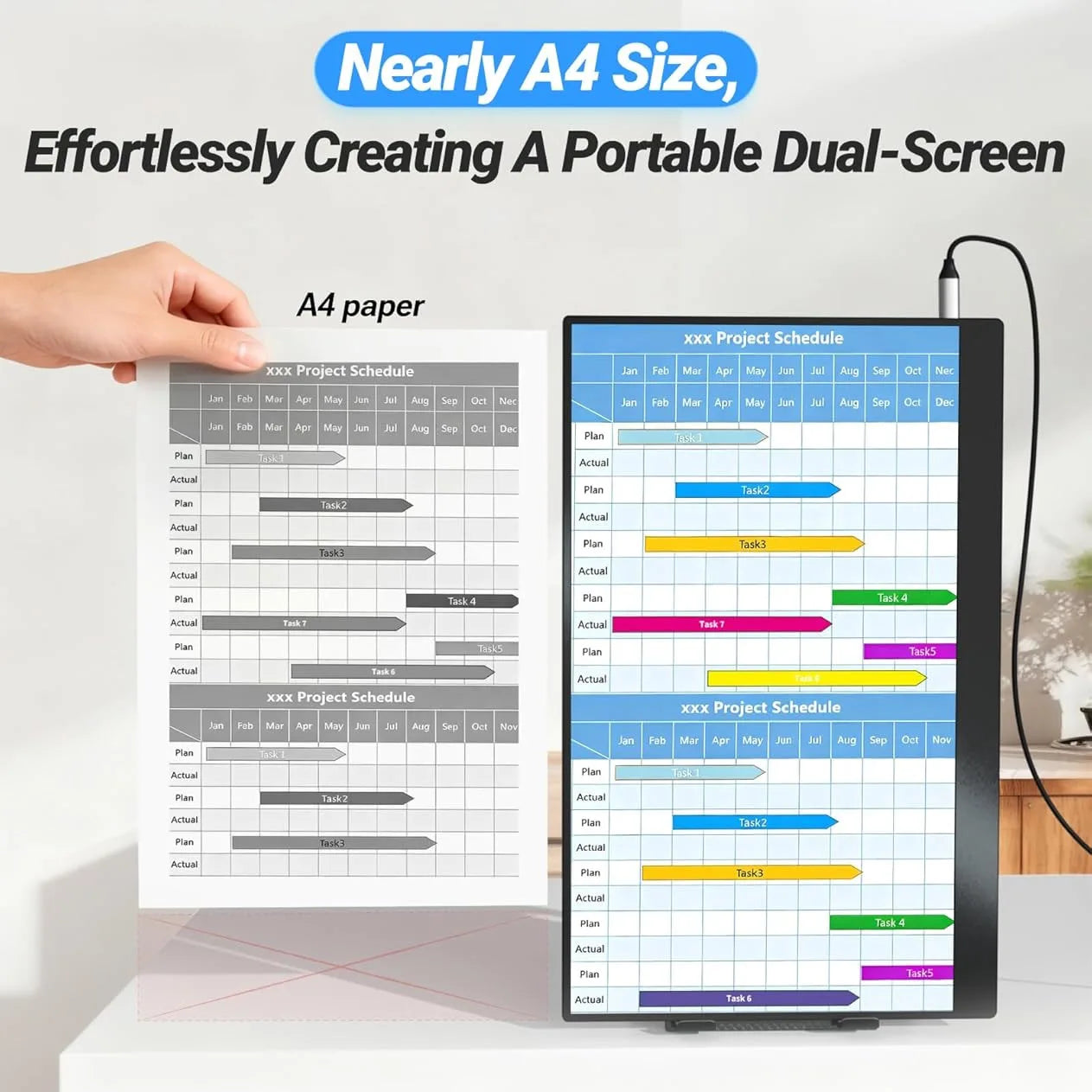 AHXJKA 15.6 Inch Portable Monitor FHD1080P IPS HDR Screen Second Monitor External Screen for MAC Laptop PC Xbox/PS4/5/Switch
