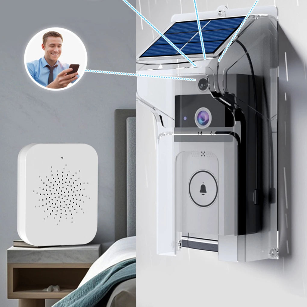 Wifivisual Doorbell Bell Camera Wireless Solar Charging Waterproof Night Vision Smart Home HD Doorbell Two-Way Intercom Voice