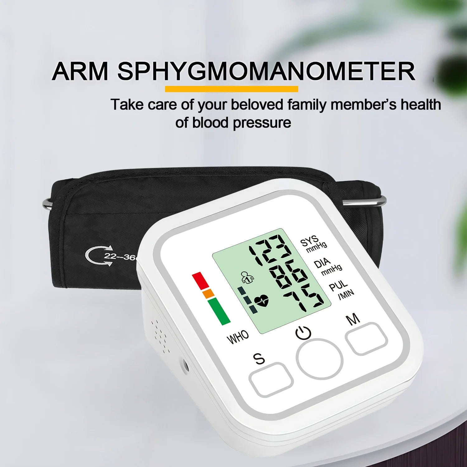 Home Arm Sphygmomanometer LCD Digital Sphygmomanometer Blood Pressure Monitor