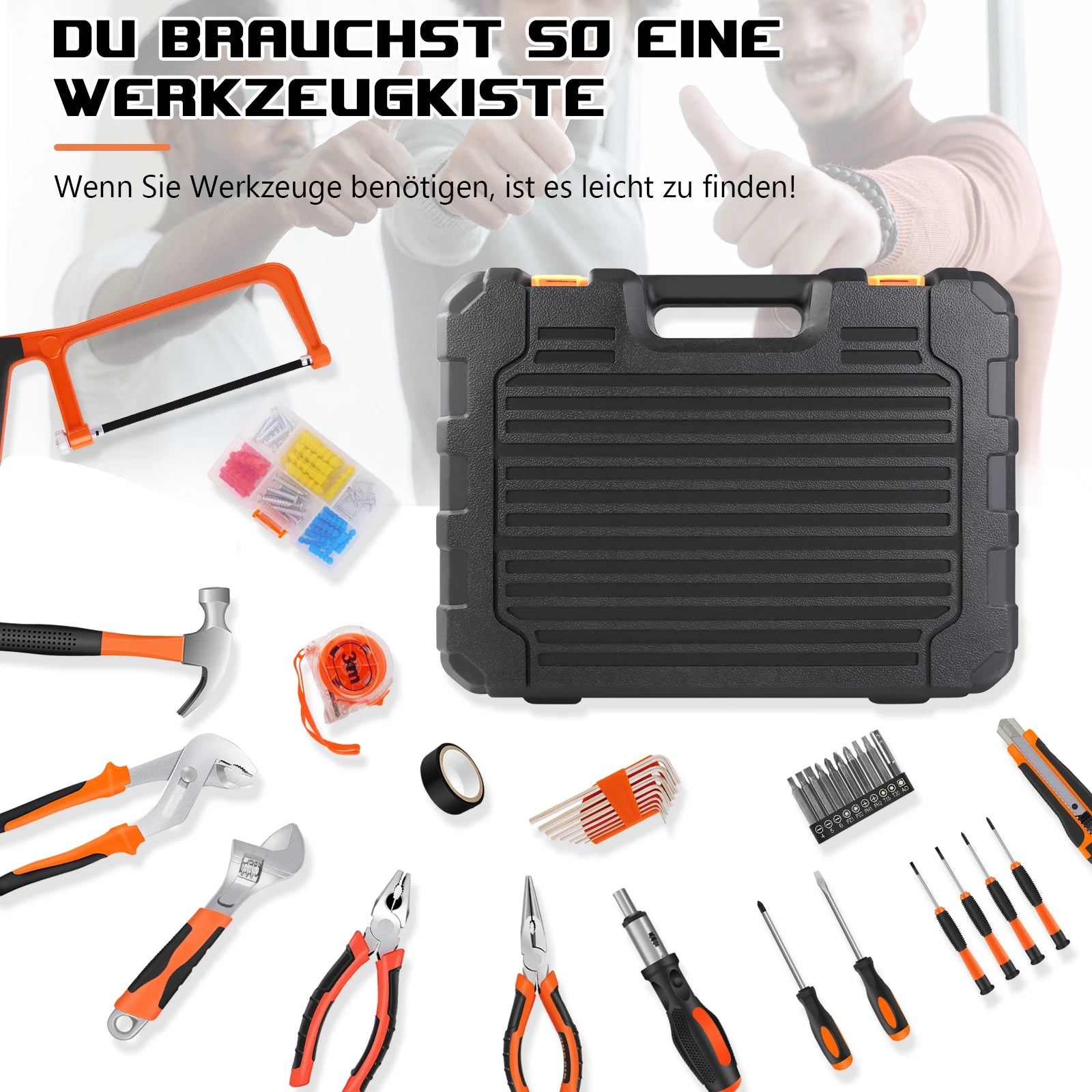 Tool Box 102-Piece Professional Tool Set, Filled Tool Box, Complete Tool Box with Tools Screwdriver Set, Universal Household