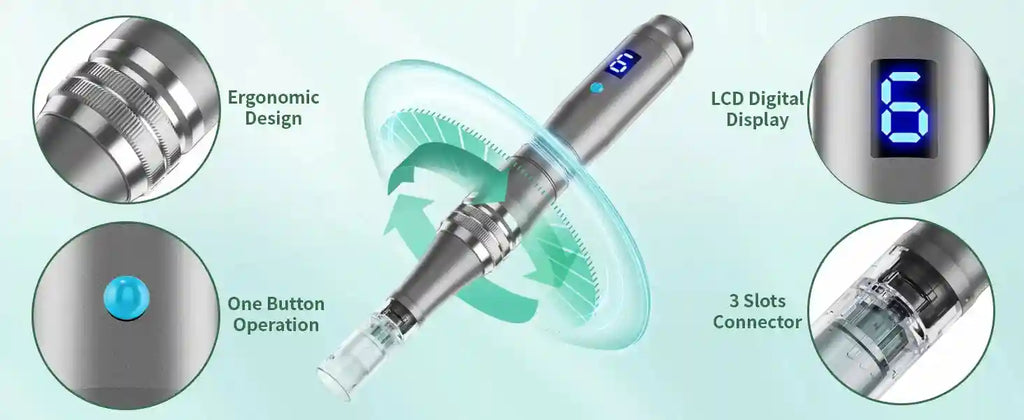 Microneedling Pen Kit for Lip Care with 22 Replaceable Cartridges Lip Care Tidesmit