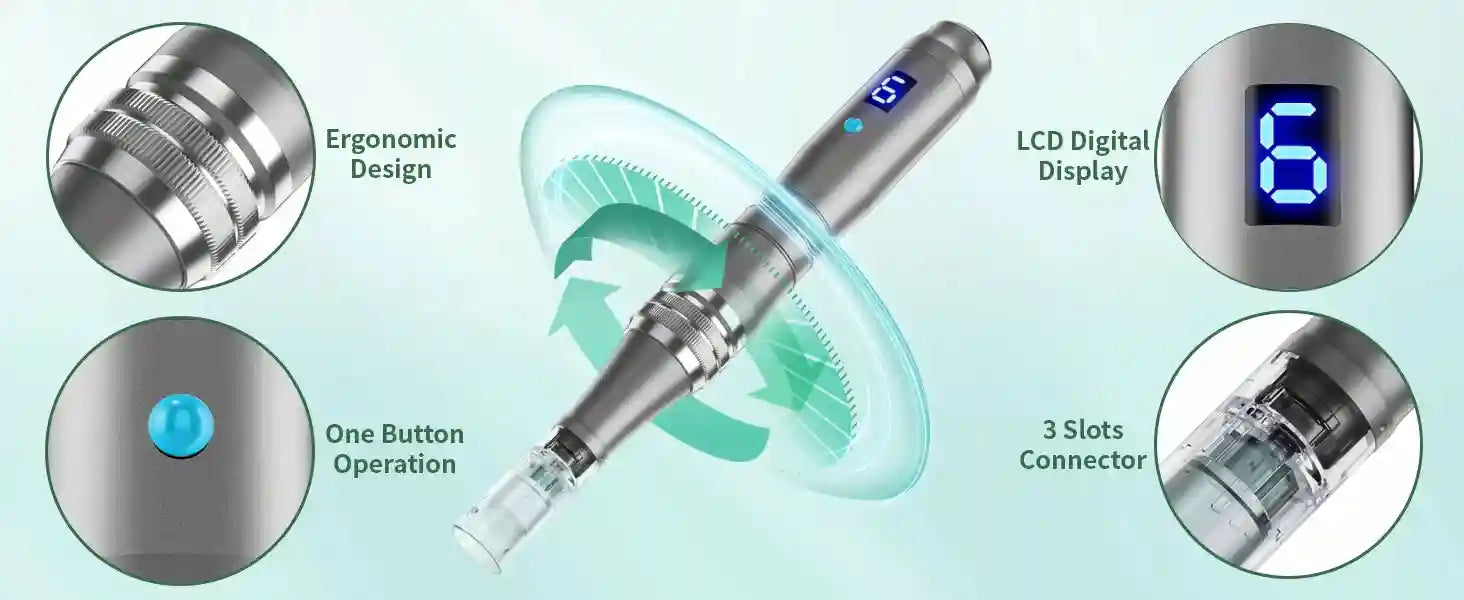 Microneedling Pen Kit for Lip Care with 22 Replaceable Cartridges Lip Care Tidesmit