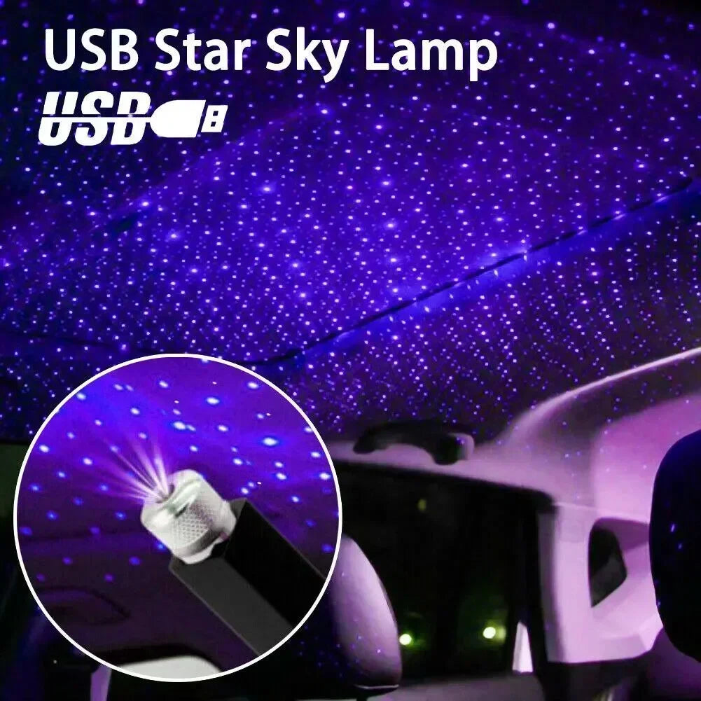 LED Car Roof Star Projector - Portable USB Galaxy Light for Auto Interiors Tidesmit