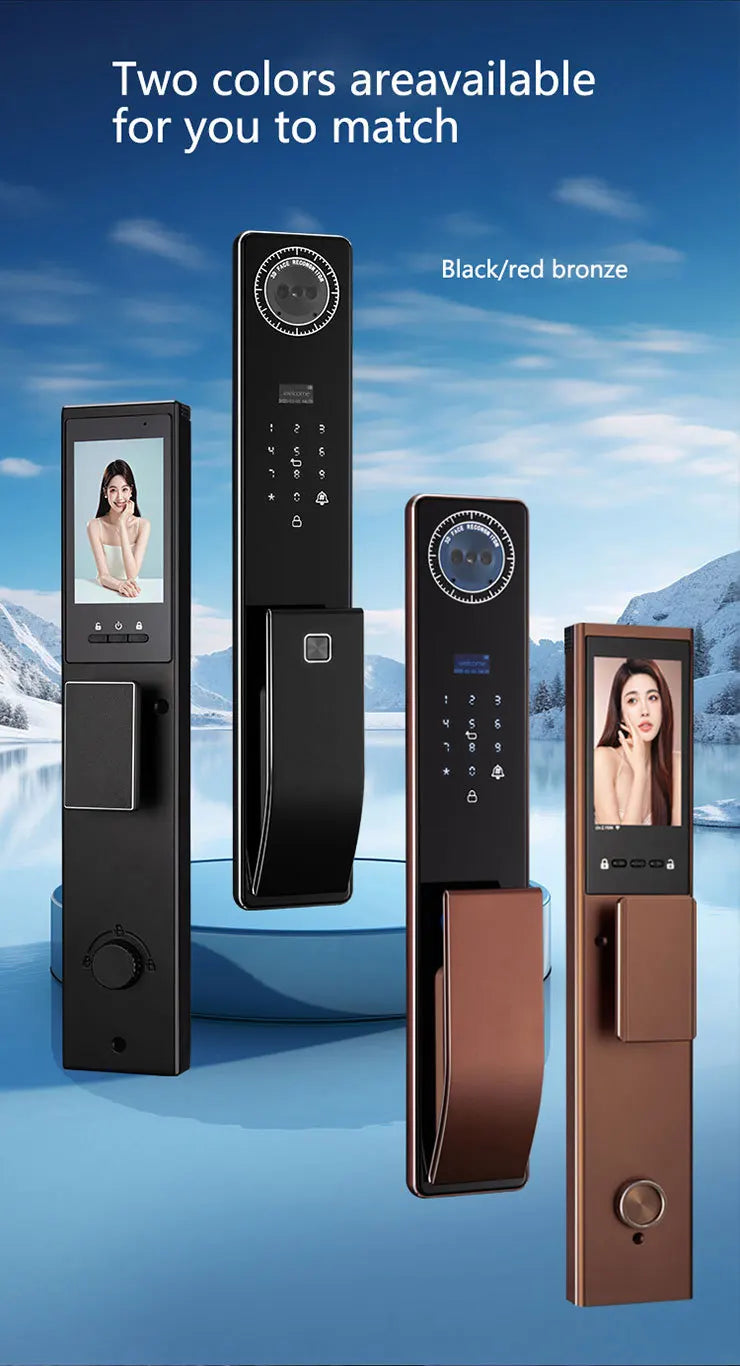 Outdoor Waterproof Lock Wifi Tuya APP Remote Voice Intercom Electronic Door Lock Face Fingerprint Smart Door Lock With Camera