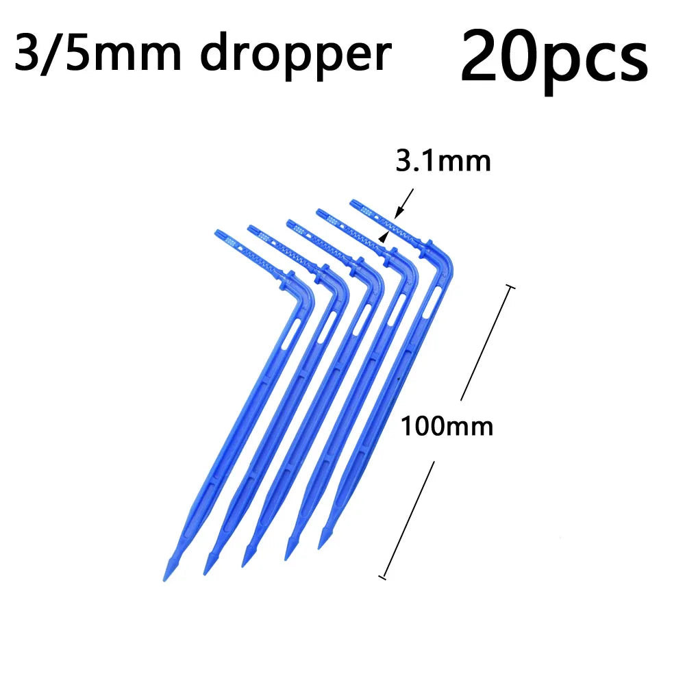 Garden Drip Irrigation Dropper 1/8" 2/4-Way Water Pipe Connector 4/7mm To 3/5mm Hose Bend Arrow Emitter Watering Dripper