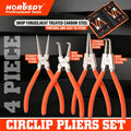 HORUSDY 4Pcs 7" Circlip Pliers Set Internal / External / Bent / Straight Ring Remove Tools
