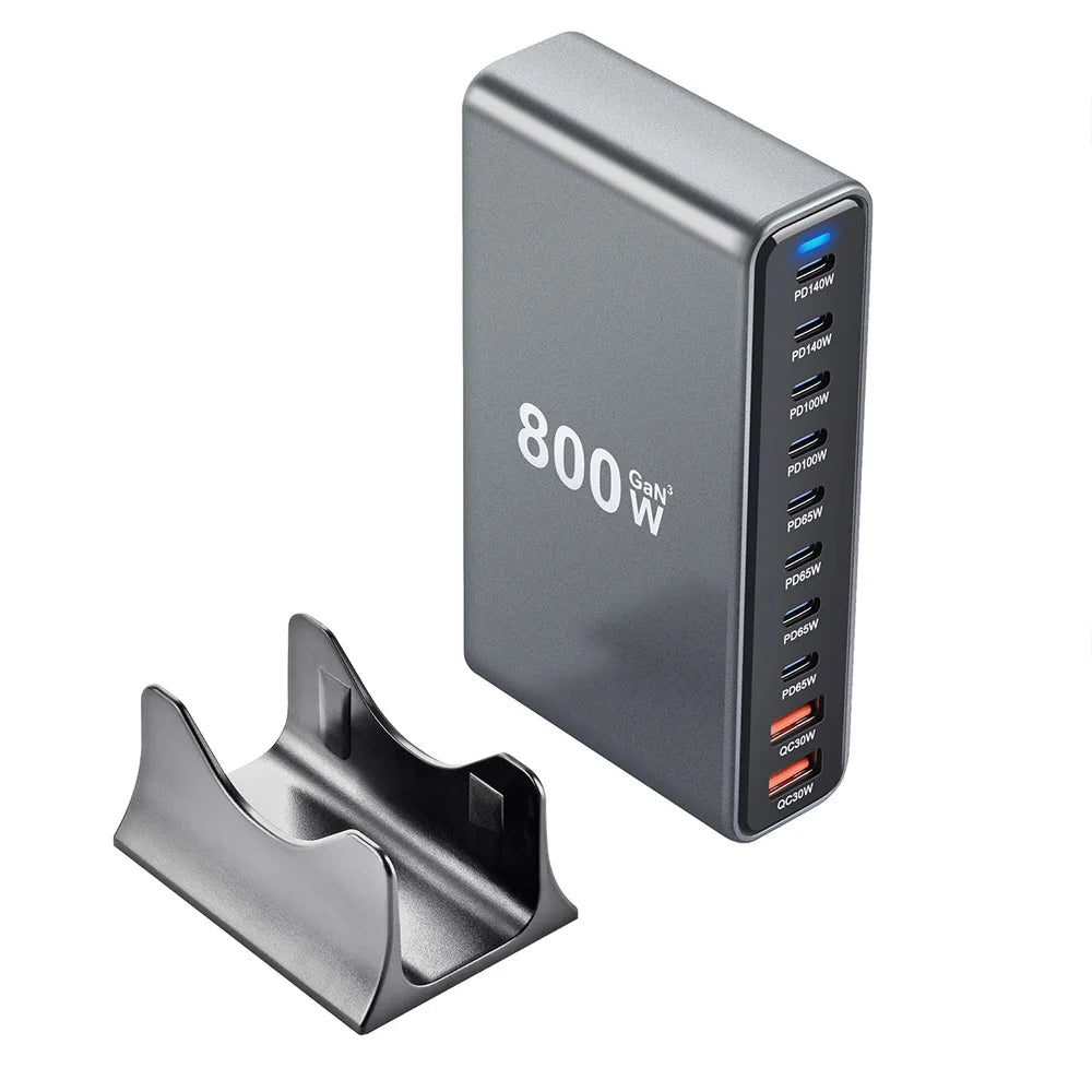 800W 10-Port USB-C Desktop Charging Station - Multi-Device Power Hub Tidesmit