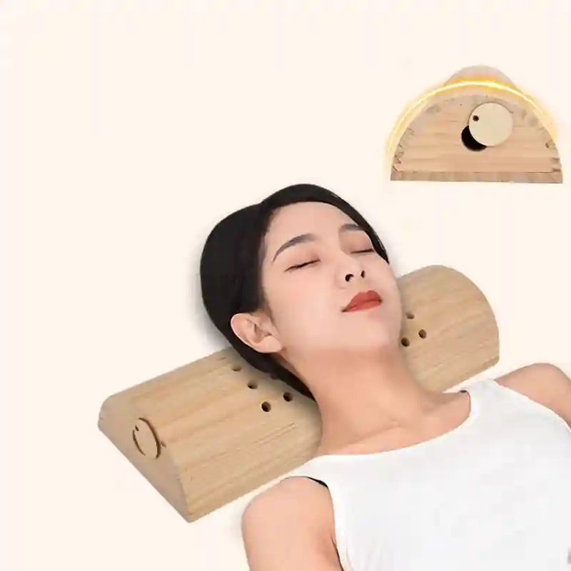 Wooden Moxibustion Neck Pillow for Stress Relief and Wellness Therapy Relaxation Treatment Tidesmit